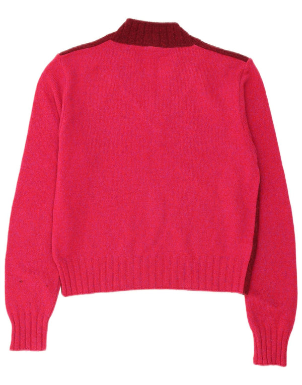 Dolce & Gabbana Womens V-Neck Jumper Sweater IT 44 Medium Burgundy