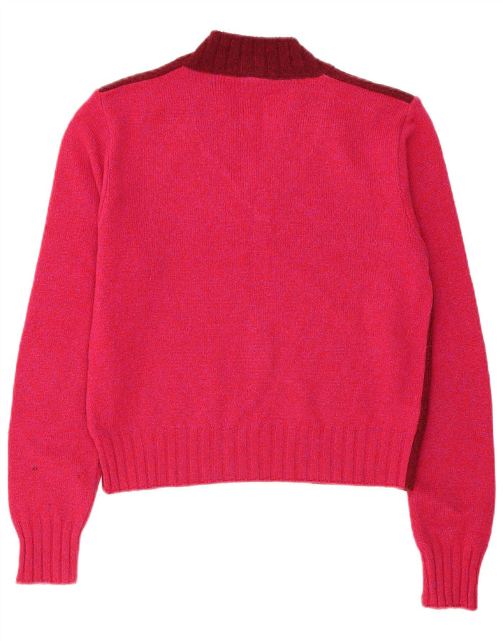 Dolce & Gabbana Womens V-Neck Jumper Sweater IT 44 Medium Burgundy