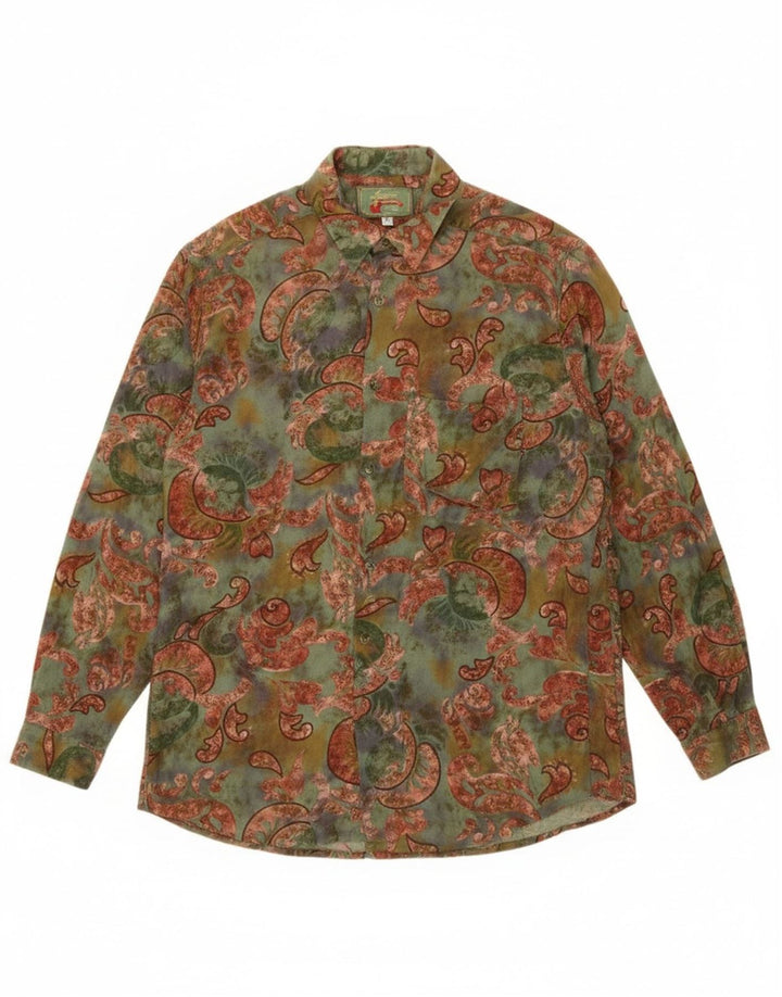 Leader Mens Shirt Medium Multicoloured Paisley Viscose