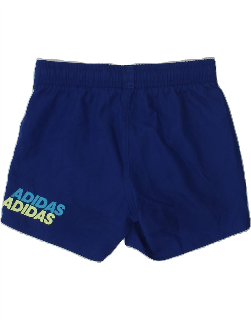 ADIDAS Boys Graphic Sport Shorts 7-8 Years Blue Polyester | Vintage Adidas | Thrift | Second-Hand Adidas | Used Clothing | Messina Hembry 