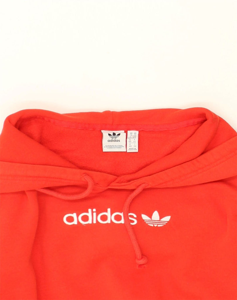 ADIDAS Womens Graphic Hoodie Jumper UK 14 Large  Red Cotton | Vintage Adidas | Thrift | Second-Hand Adidas | Used Clothing | Messina Hembry 