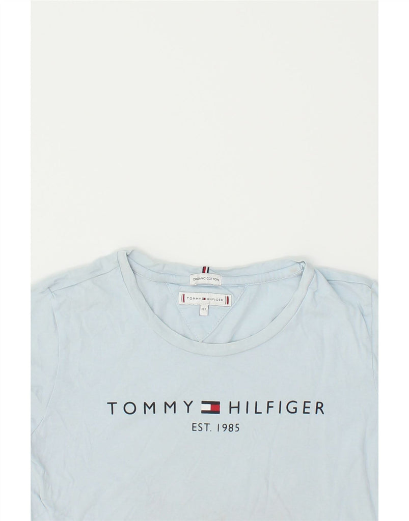 TOMMY HILFIGER Girls Graphic T-Shirt Top 11-12 Years Blue Cotton | Vintage Tommy Hilfiger | Thrift | Second-Hand Tommy Hilfiger | Used Clothing | Messina Hembry 