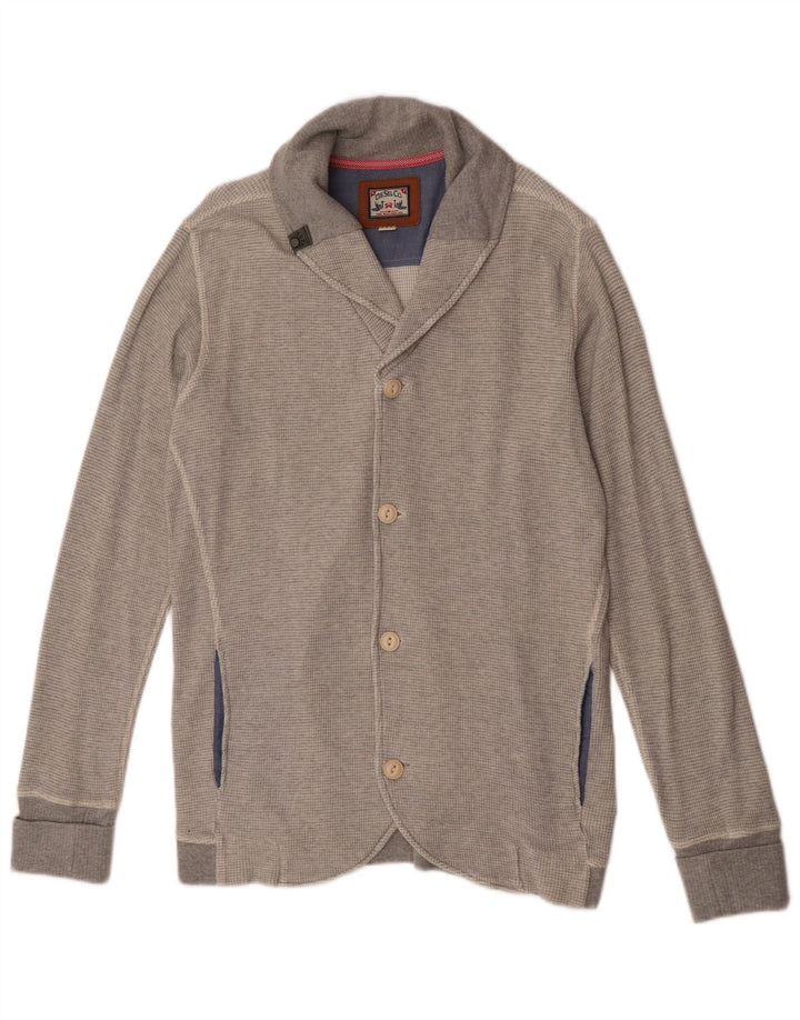 Diesel Mens Cardigan Sweater Large Grey Cotton
