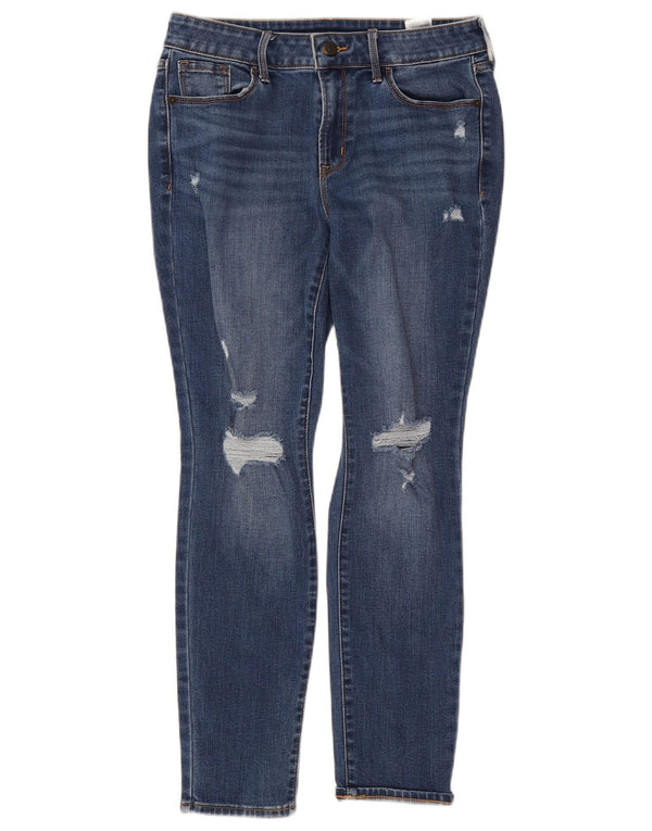 Old Navy Womens Distressed Skinny Jeans UK 8 Small W28 L26 Blue Cotton