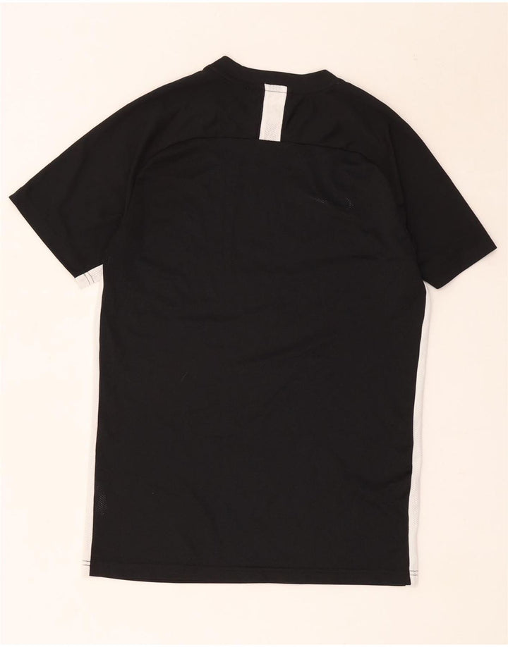Nike Womens Dri Fit T-Shirt Top UK 14 Medium Black Colourblock Polyester
