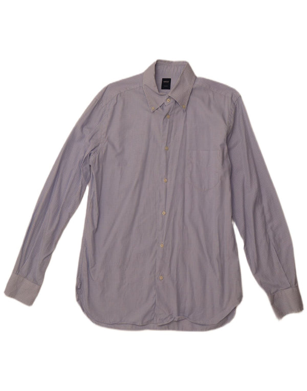 BOGGI Mens Tailored Fit Shirt Size 40 15 3/4 Medium Blue Check