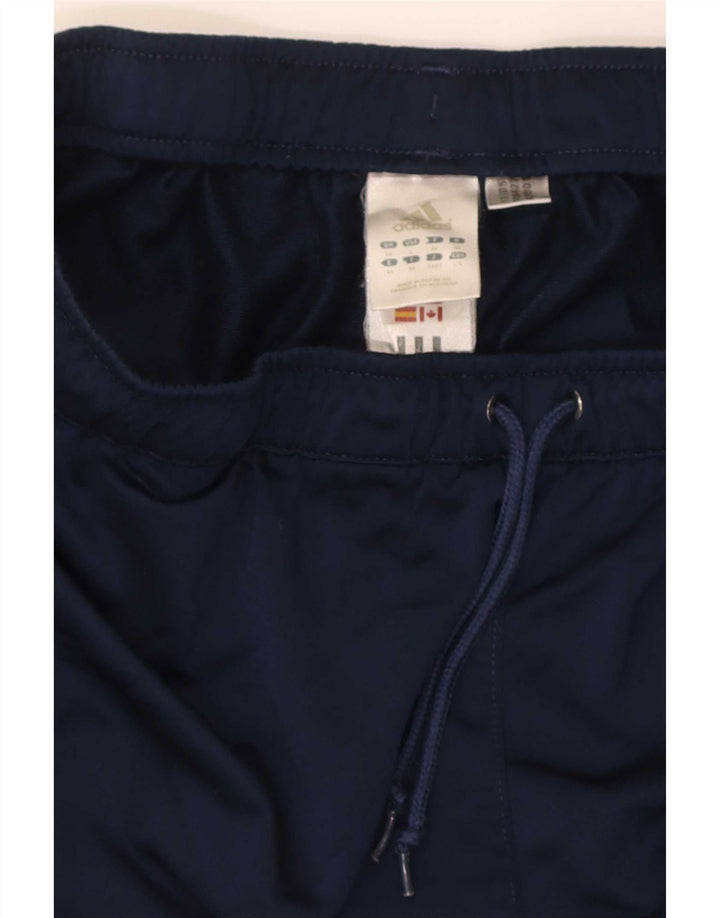 Adidas Womens Sport Shorts UK 10 Small Navy Blue Polyester