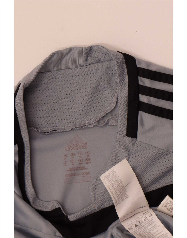Adidas Mens Top Long Sleeve XL Grey Colourblock Polyester