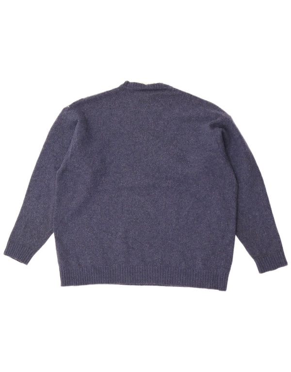 Green Leaves Mens Crew Neck Jumper Sweater XL Navy Blue Argyle/Diamond