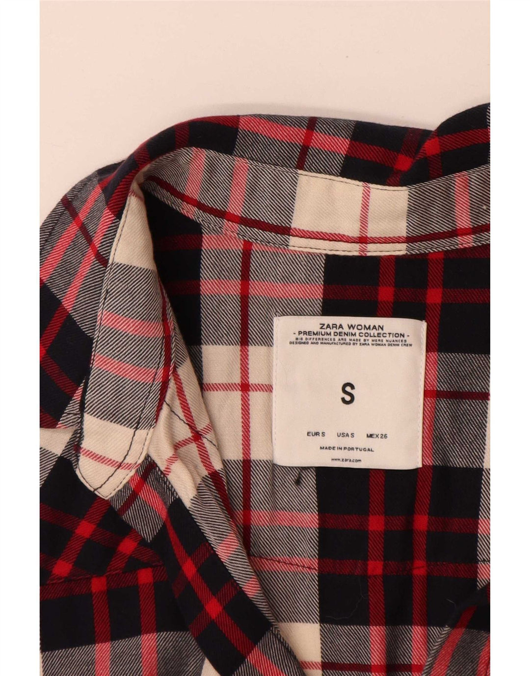 Zara Womens Flannel Shirt UK 10 Small White Check
