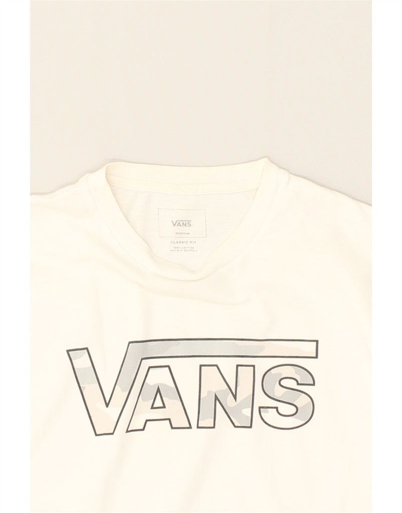 VANS Mens Classic Fit Graphic T-Shirt Top Medium White Cotton | Vintage Vans | Thrift | Second-Hand Vans | Used Clothing | Messina Hembry 