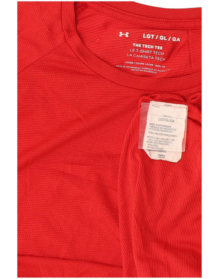 Under Armour Mens T-Shirt Top Large Red Polyester