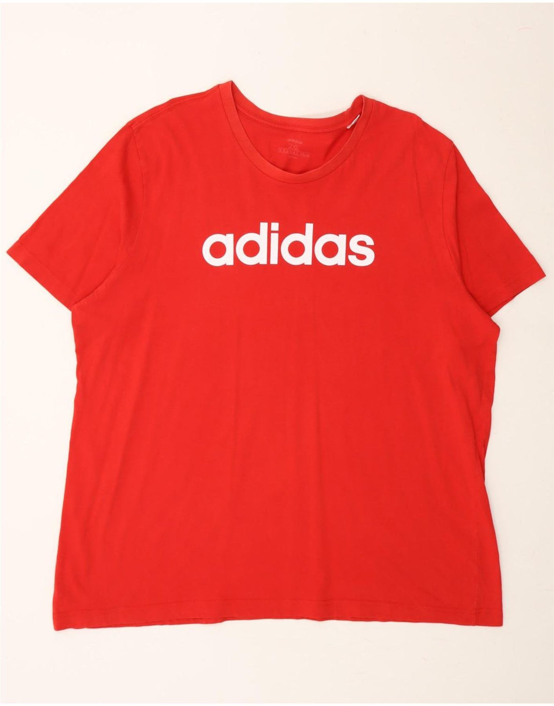 ADIDAS Mens Graphic T-Shirt Top 2XL Red Vintage Adidas and Second-Hand Adidas from Messina Hembry 