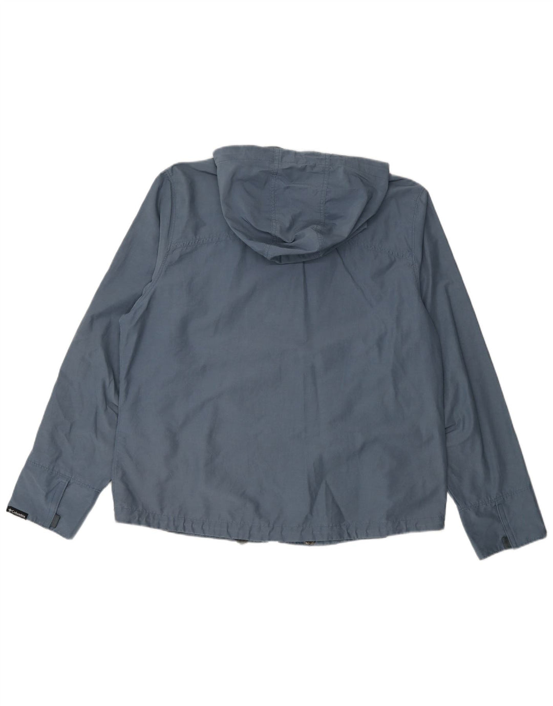 Columbia Womens Hooded Rain Jacket UK 16 Large Blue Cotton