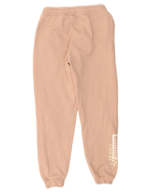 Puma Womens Graphic Tracksuit Trousers Joggers UK 8 Small Pink Cotton