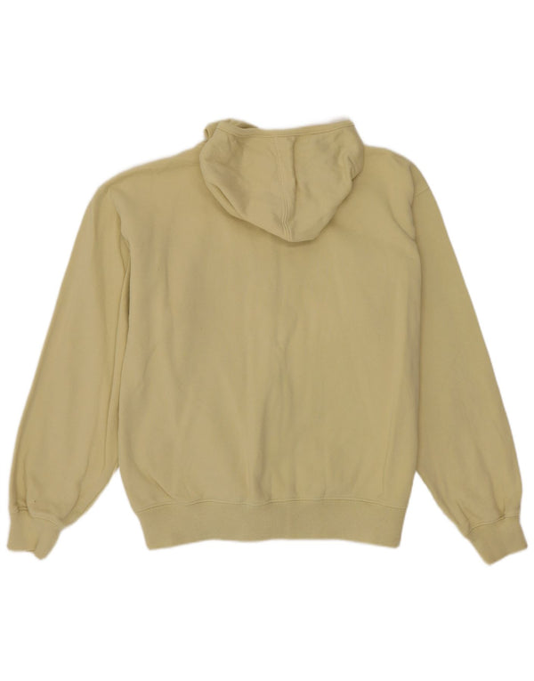 Asics Womens Oversized Zip Hoodie Sweater UK 10 Small Yellow Cotton