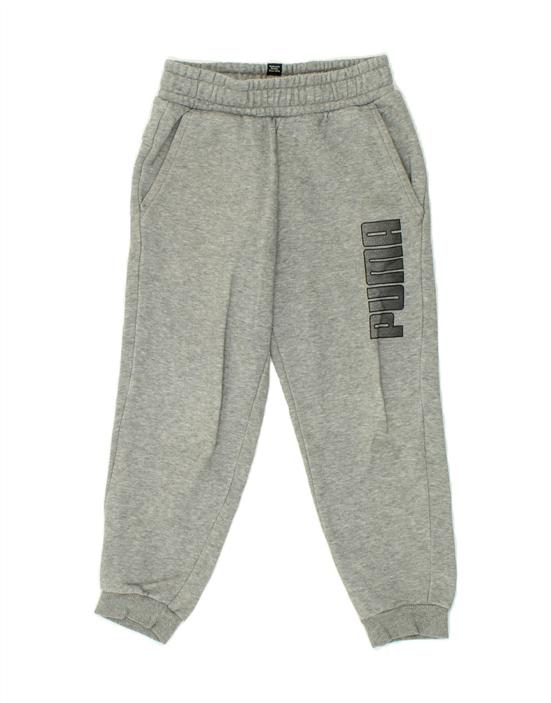 PUMA Boys Graphic Tracksuit Trousers Joggers 7-8 Years Grey | Vintage Puma | Thrift | Second-Hand Puma | Used Clothing | Messina Hembry 