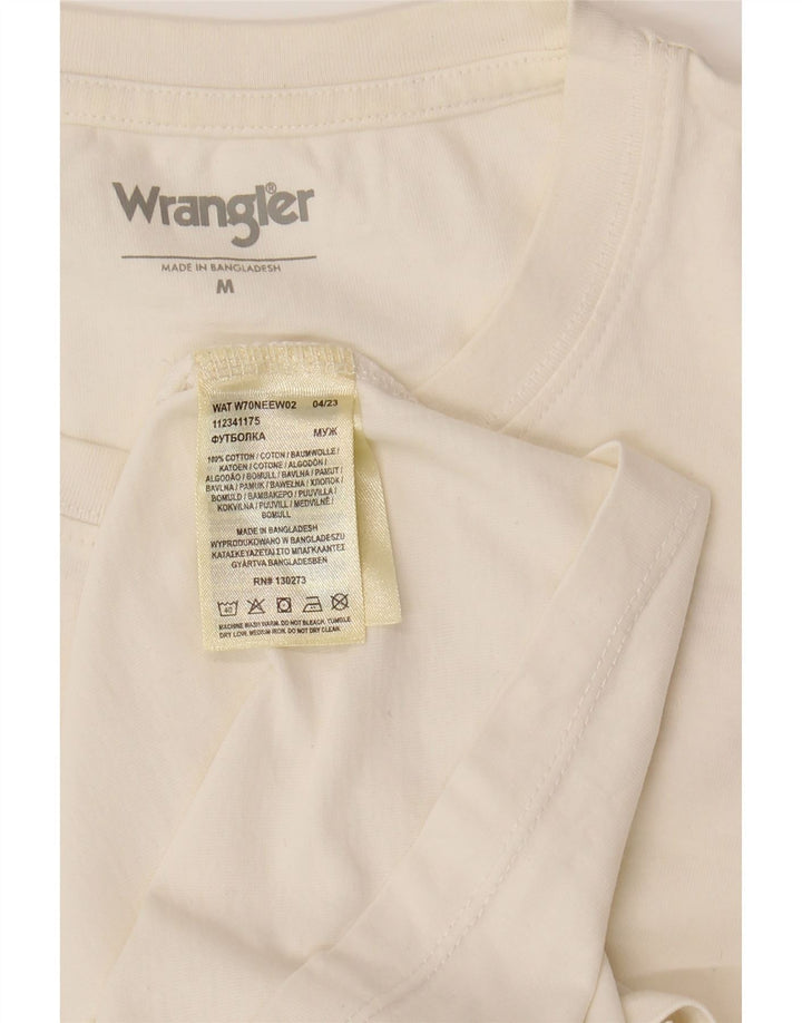WRANGLER Mens Loose Fit Graphic T-Shirt Top Medium White Cotton