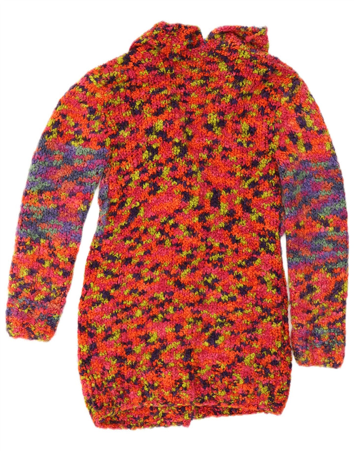 Vintage Womens Longline Cardigan Sweater UK 8 Small Multicoloured Flecked