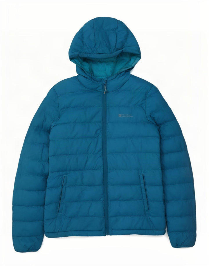 Mountain Warehouse Womens Hooded Padded Jacket UK 8 Small Blue Nylon