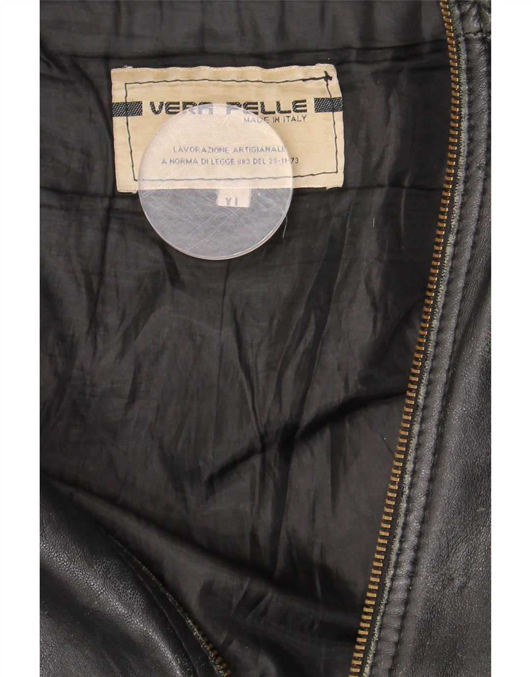 Vintage Mens Military Leather Jacket UK 42 XL Black Leather