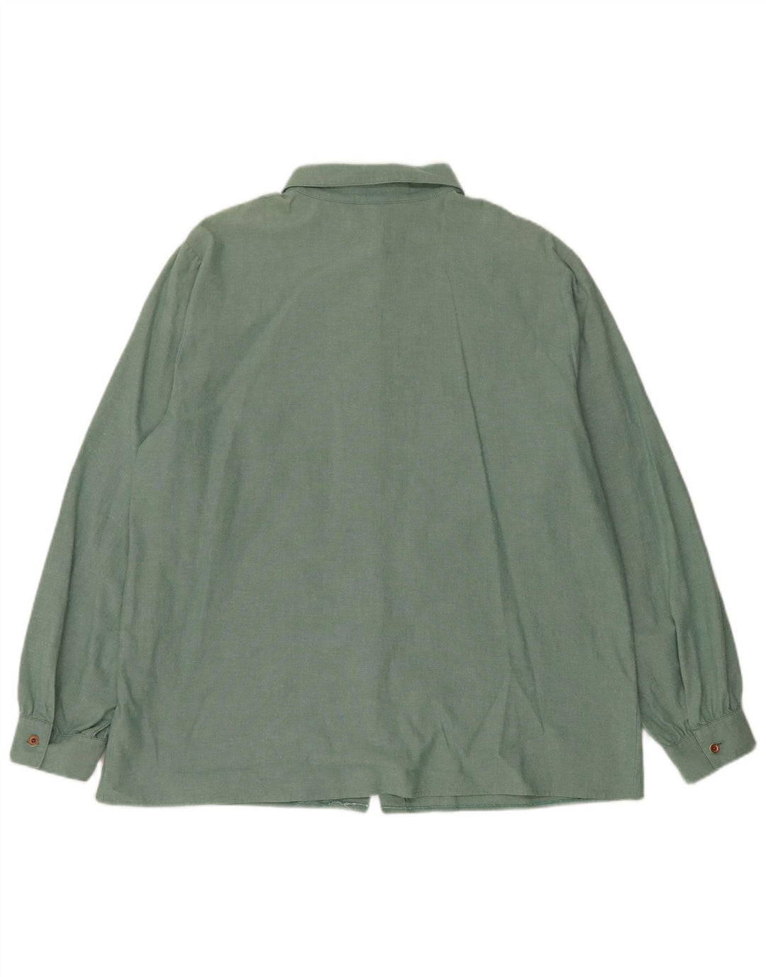 Petressa Womens Loose Fit Shirt EU 44 XL Green Floral Cotton