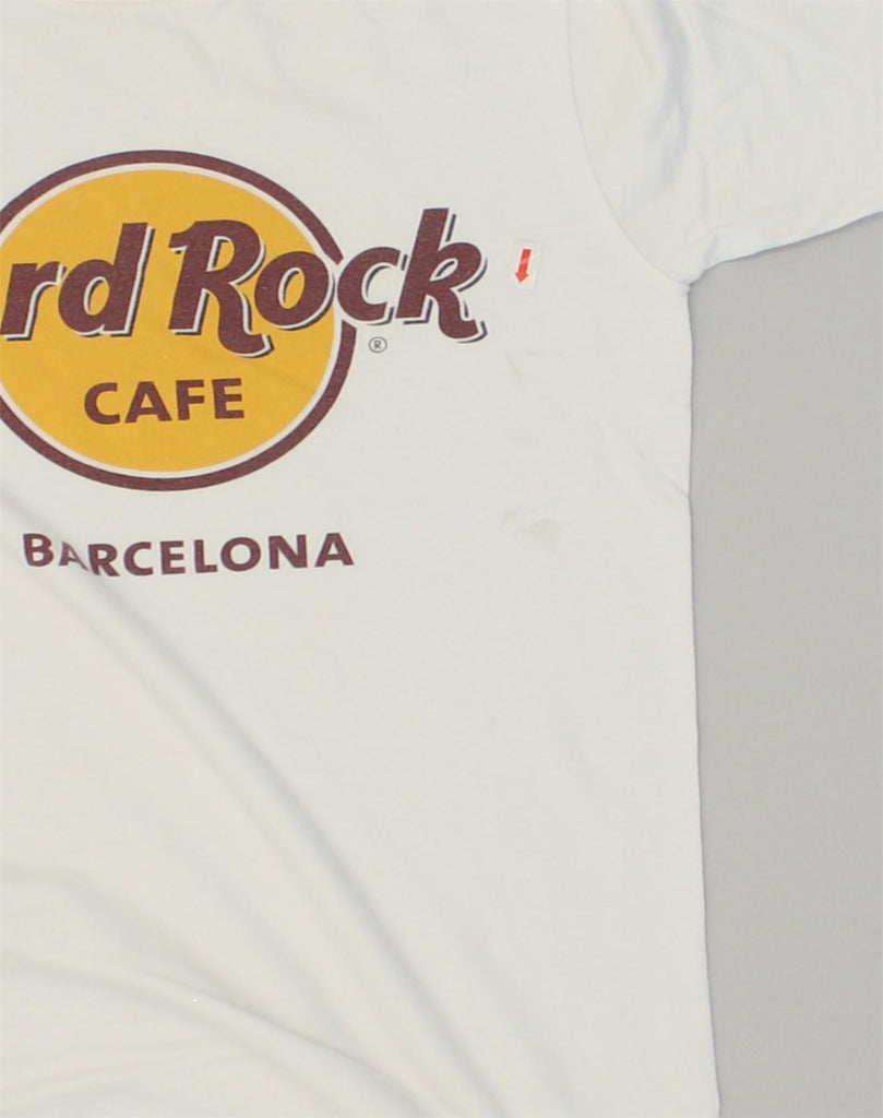 HARD ROCK CAFE Mens Barcelona Graphic T-Shirt Top XS White Cotton | Vintage Hard Rock Cafe | Thrift | Second-Hand Hard Rock Cafe | Used Clothing | Messina Hembry 