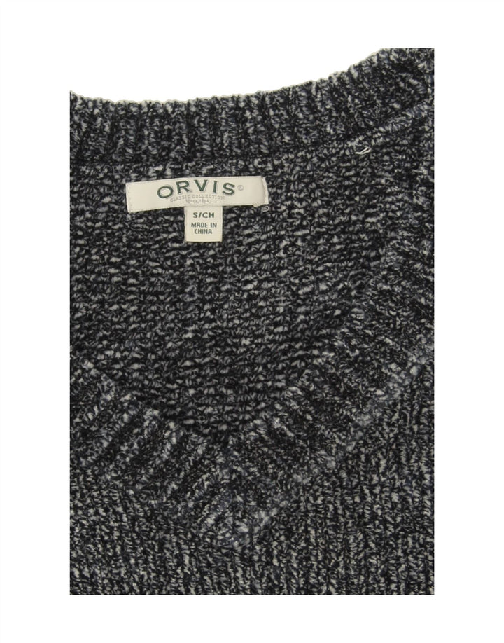 ORVIS Womens V-Neck Jumper Sweater UK 10 Small Grey Polyester Vintage Orvis and Second-Hand Orvis from Messina Hembry 