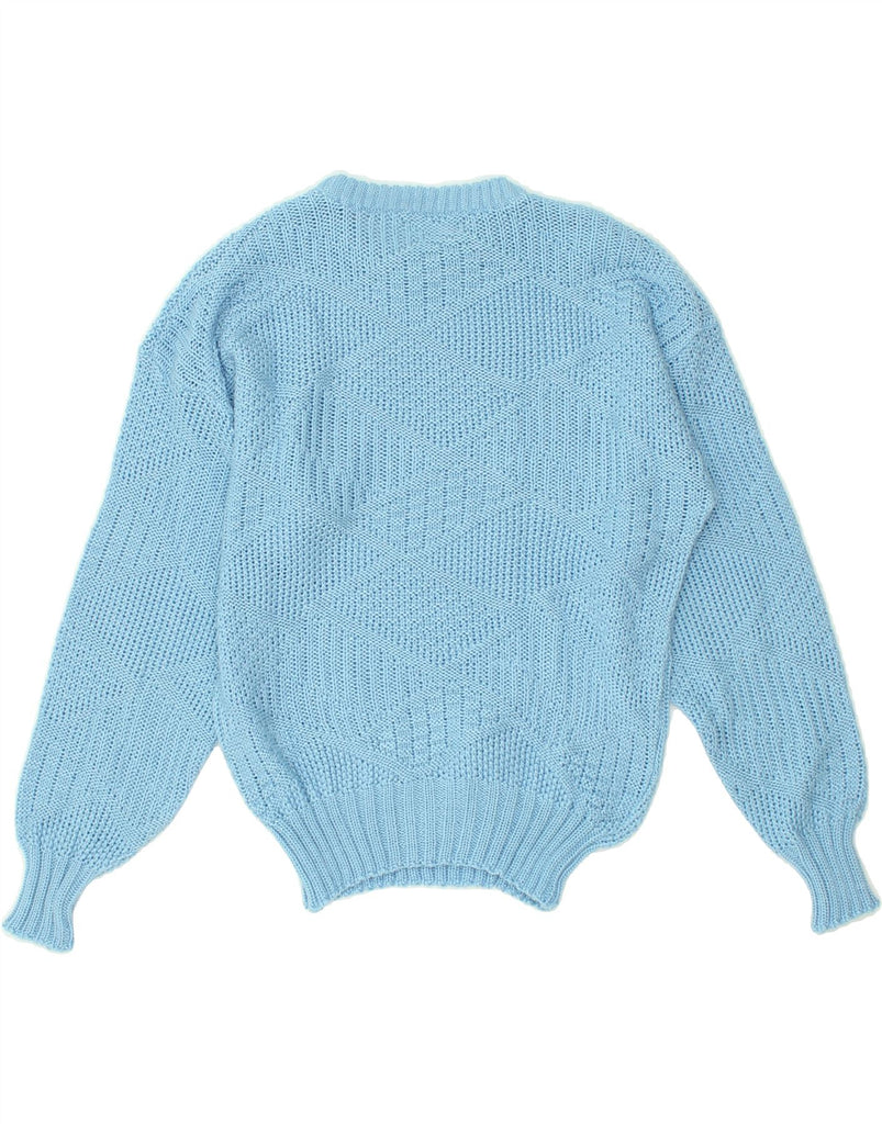 VINTAGE Womens Crew Neck Jumper Sweater UK 16 Large Blue Cotton | Vintage Vintage | Thrift | Second-Hand Vintage | Used Clothing | Messina Hembry 