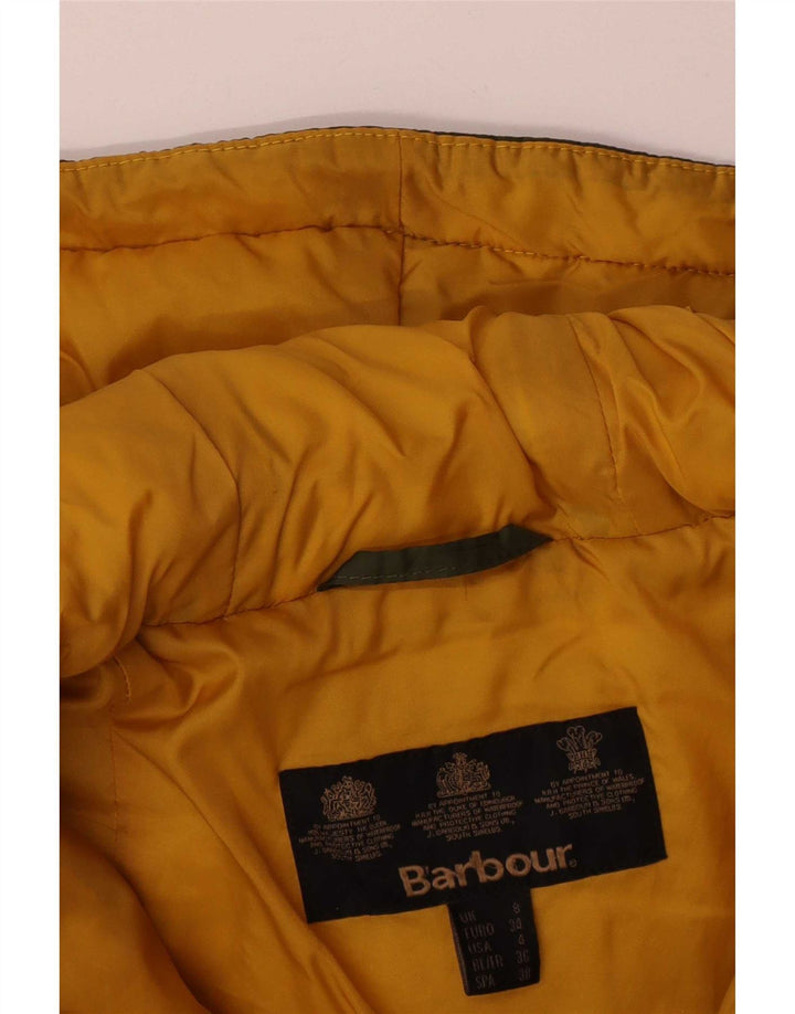 Barbour Womens Hooded Padded Jacket UK 8 Small Green Polyester