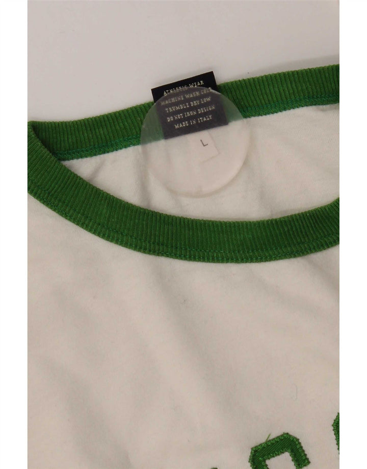 Franklin & Marshall Mens Graphic Top Long Sleeve Large White Cotton