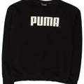 PUMA Womens Graphic Sweatshirt Jumper UK 8 Small Black Cotton | Vintage Puma | Thrift | Second-Hand Puma | Used Clothing | Messina Hembry 