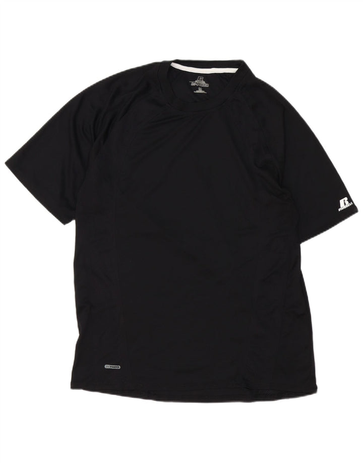 RUSSELL ATHLETIC Mens T-Shirt Top Medium Black Polyester