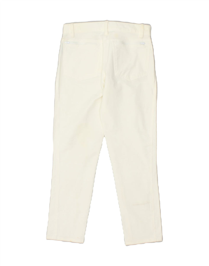 RALPH LAUREN Womens Slim Cropped Trousers US 2 XS W26 L25 White Cotton Vintage Ralph Lauren and Second-Hand Ralph Lauren from Messina Hembry 