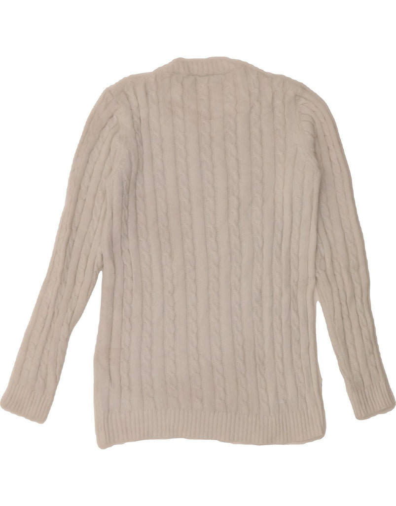 REFRIGIWEAR Womens Crew Neck Jumper Sweater UK 12 Medium White Cotton Vintage Refrigiwear and Second-Hand Refrigiwear from Messina Hembry 