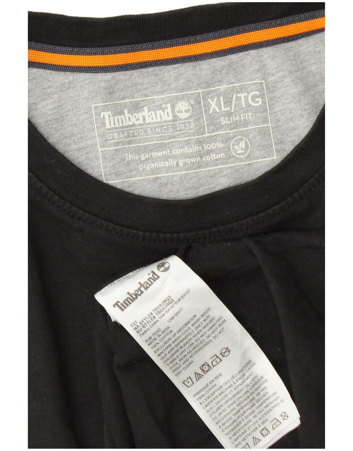 Timberland Mens Slim Fit Top Long Sleeve XL Black Cotton