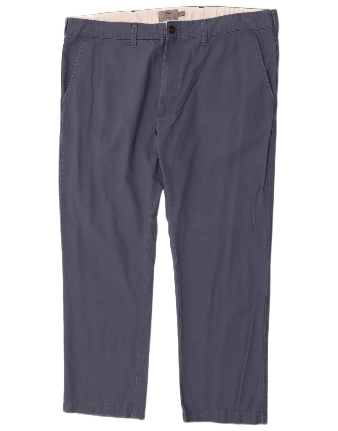 Marks & Spencer Mens Straight Chino Trousers W40 L29 Blue Cotton