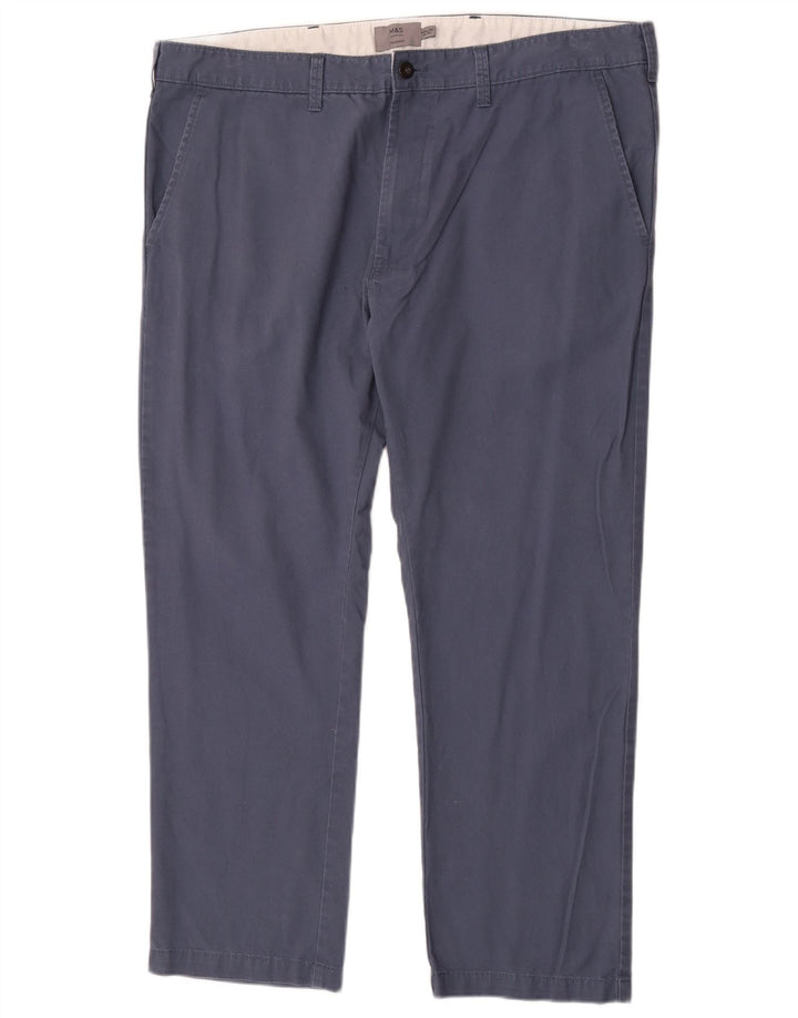 Marks & Spencer Mens Straight Chino Trousers W40 L29 Blue Cotton