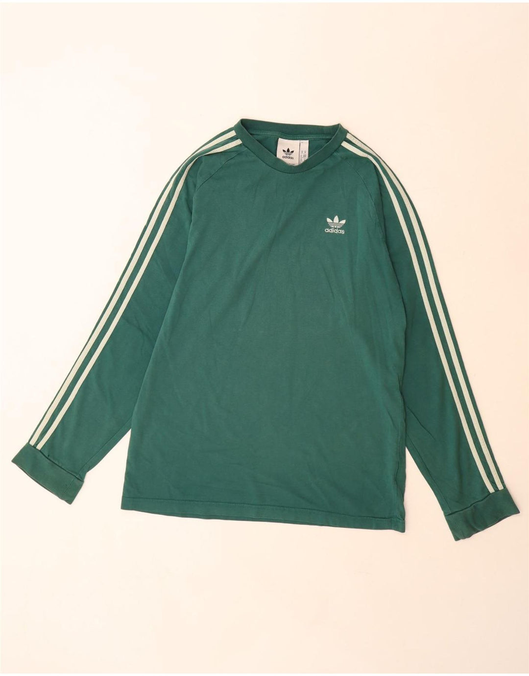 Adidas Mens Top Long Sleeve Medium Green Cotton