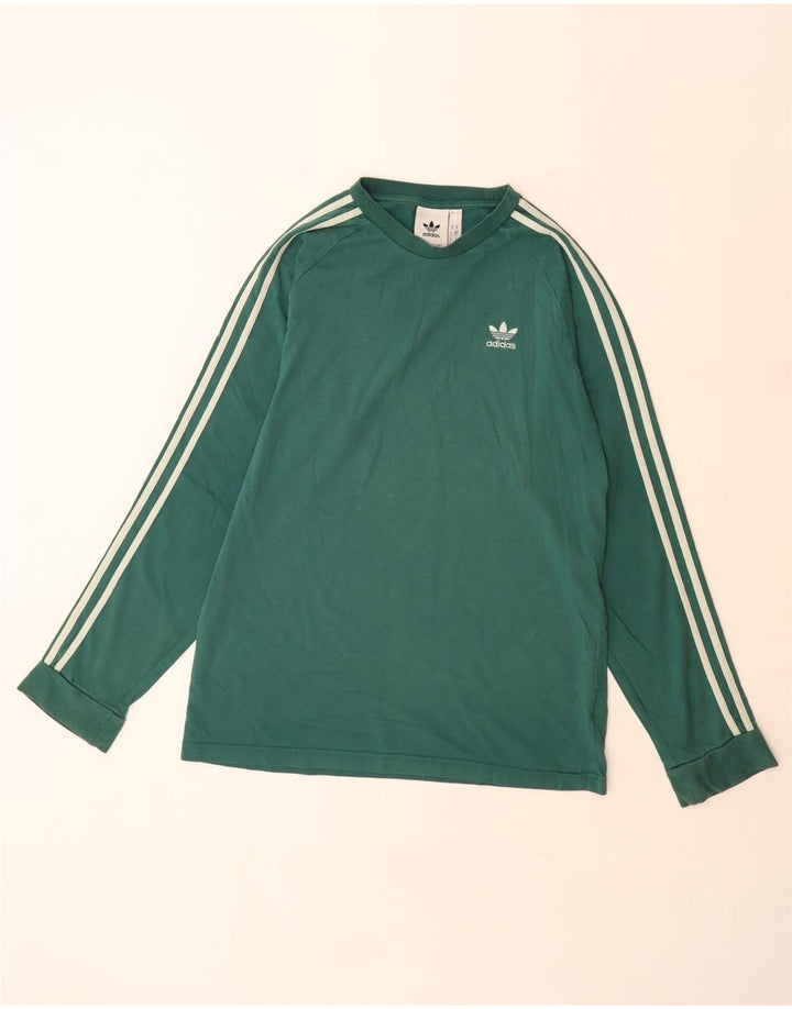 Adidas Mens Top Long Sleeve Medium Green Cotton