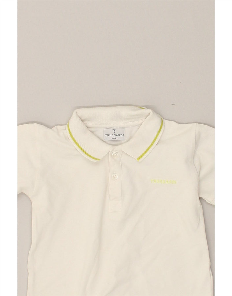 TRUSSARDI Baby Boys Polo Shirt 18-24 Months White Cotton | Vintage Trussardi | Thrift | Second-Hand Trussardi | Used Clothing | Messina Hembry 