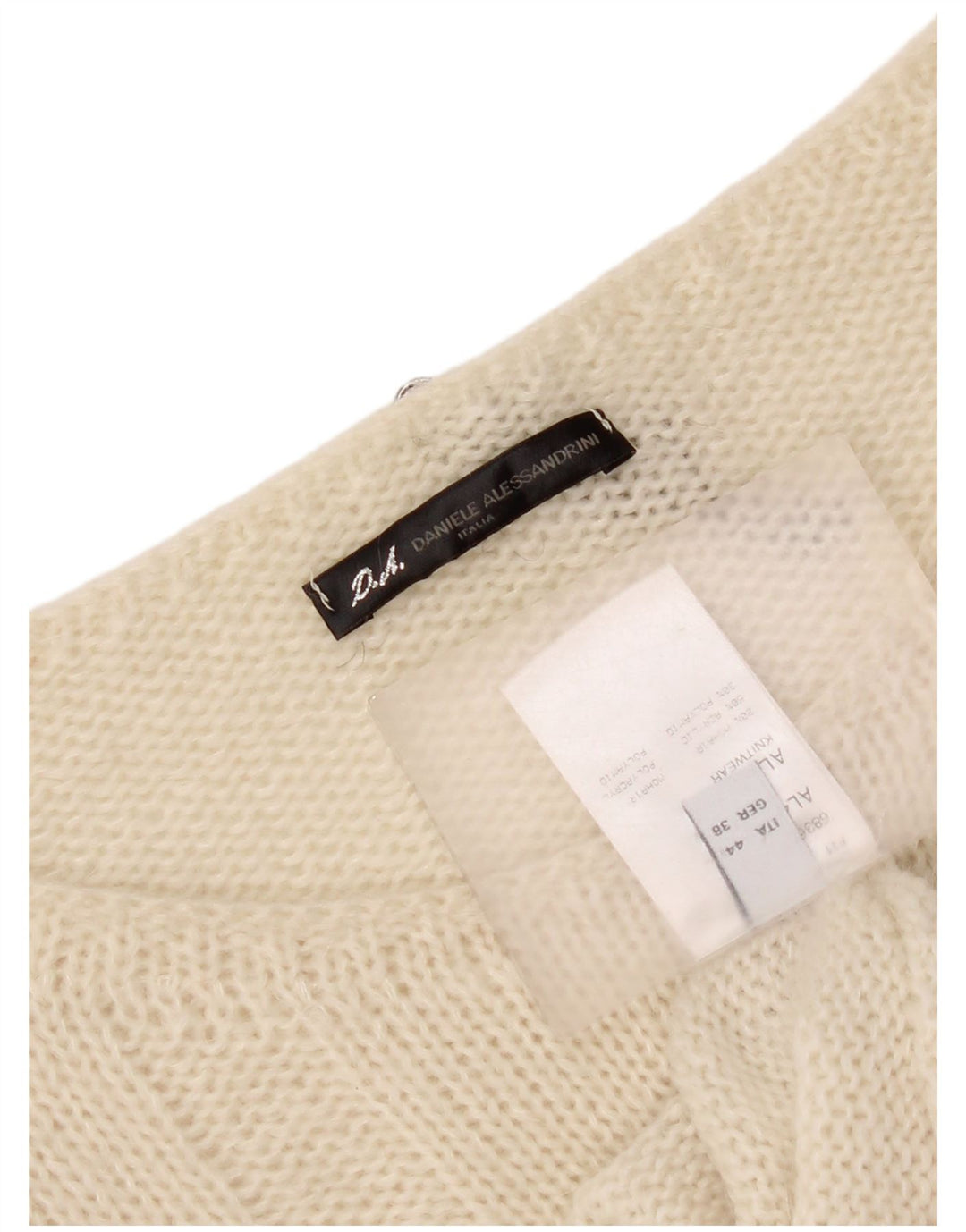Daniele Alessandrini Womens Boat Neck Jumper Sweater IT 44 Medium White