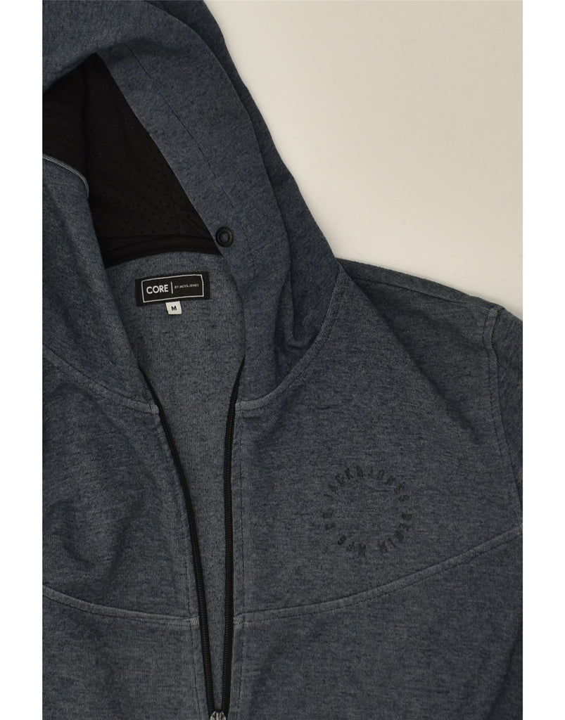 JACK & JONES Mens Zip Hoodie Sweater Medium Navy Blue Colourblock | Vintage Jack & Jones | Thrift | Second-Hand Jack & Jones | Used Clothing | Messina Hembry 