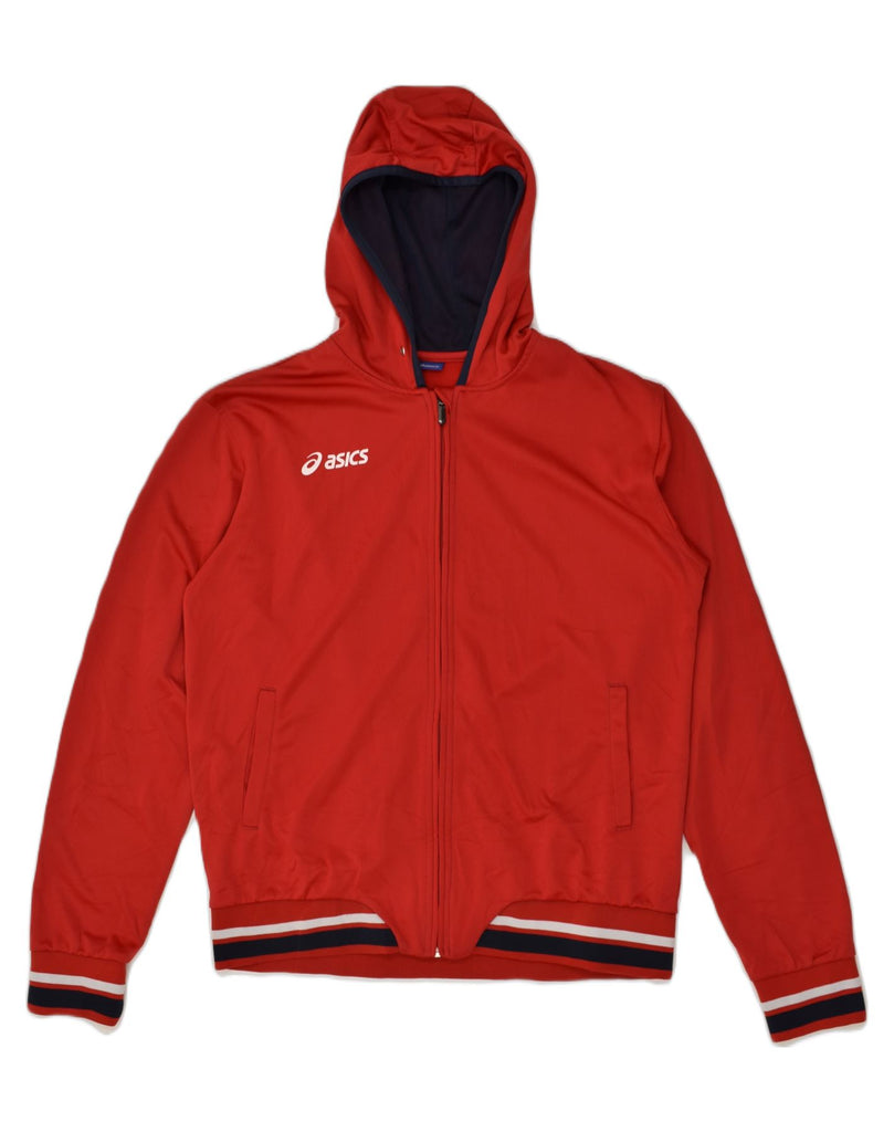 ASICS Mens Zip Hoodie Sweater Medium Red | Vintage Asics | Thrift | Second-Hand Asics | Used Clothing | Messina Hembry 