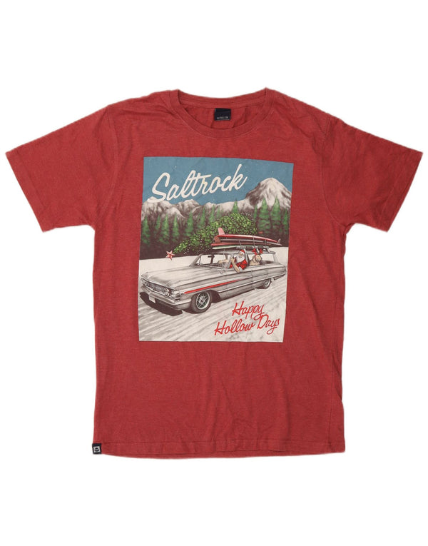 SALTROCK Mens Graphic T-Shirt Top Small Red Cotton