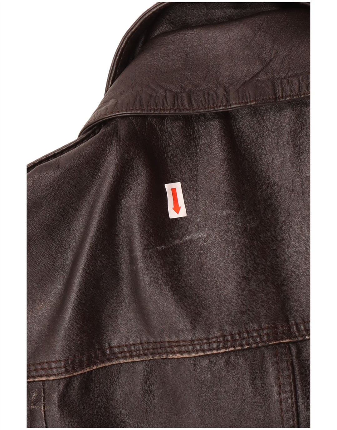 Superdry Mens Military Leather Jacket UK 40 Large Brown Leather