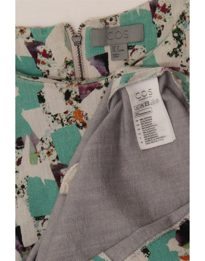 Cos Womens Regular Shift Dress EU 38 Medium Multicoloured Geometric Cotton