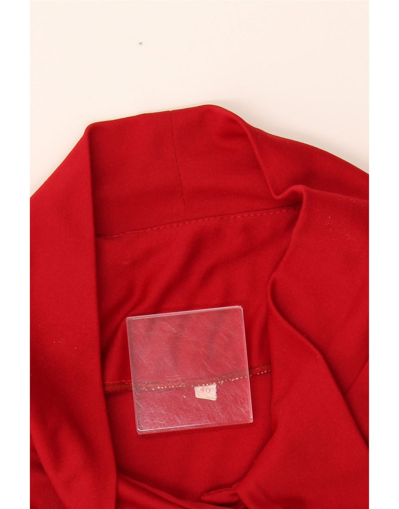 VINTAGE Womens Front Tie Shirt Blouse EU 40 Medium Burgundy Vintage Vintage and Second-Hand Vintage from Messina Hembry 