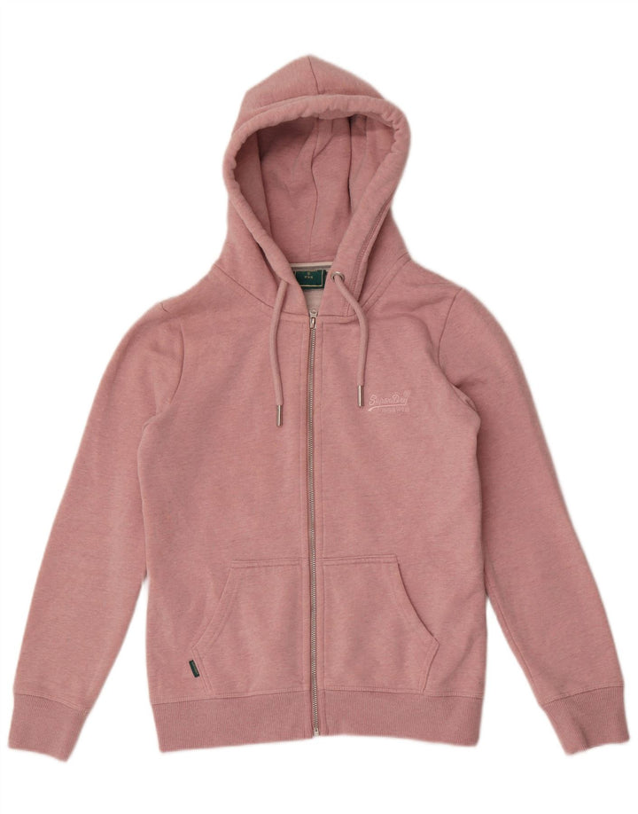 Superdry Womens Zip Hoodie Sweater UK 10 Small  Pink