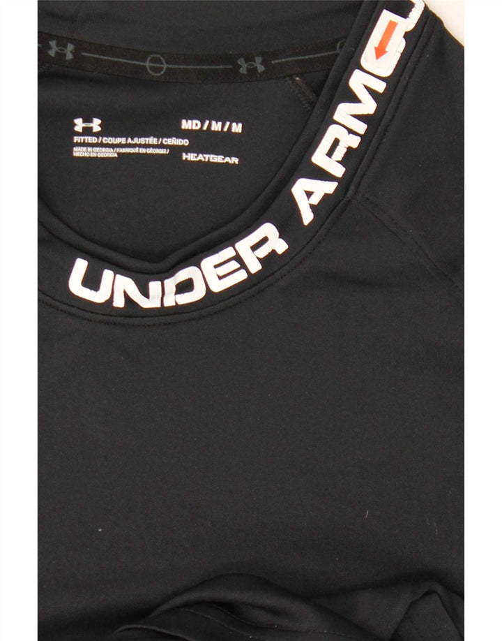 Under Armour Mens Heat Gear Graphic T-Shirt Top Medium Black Polyester